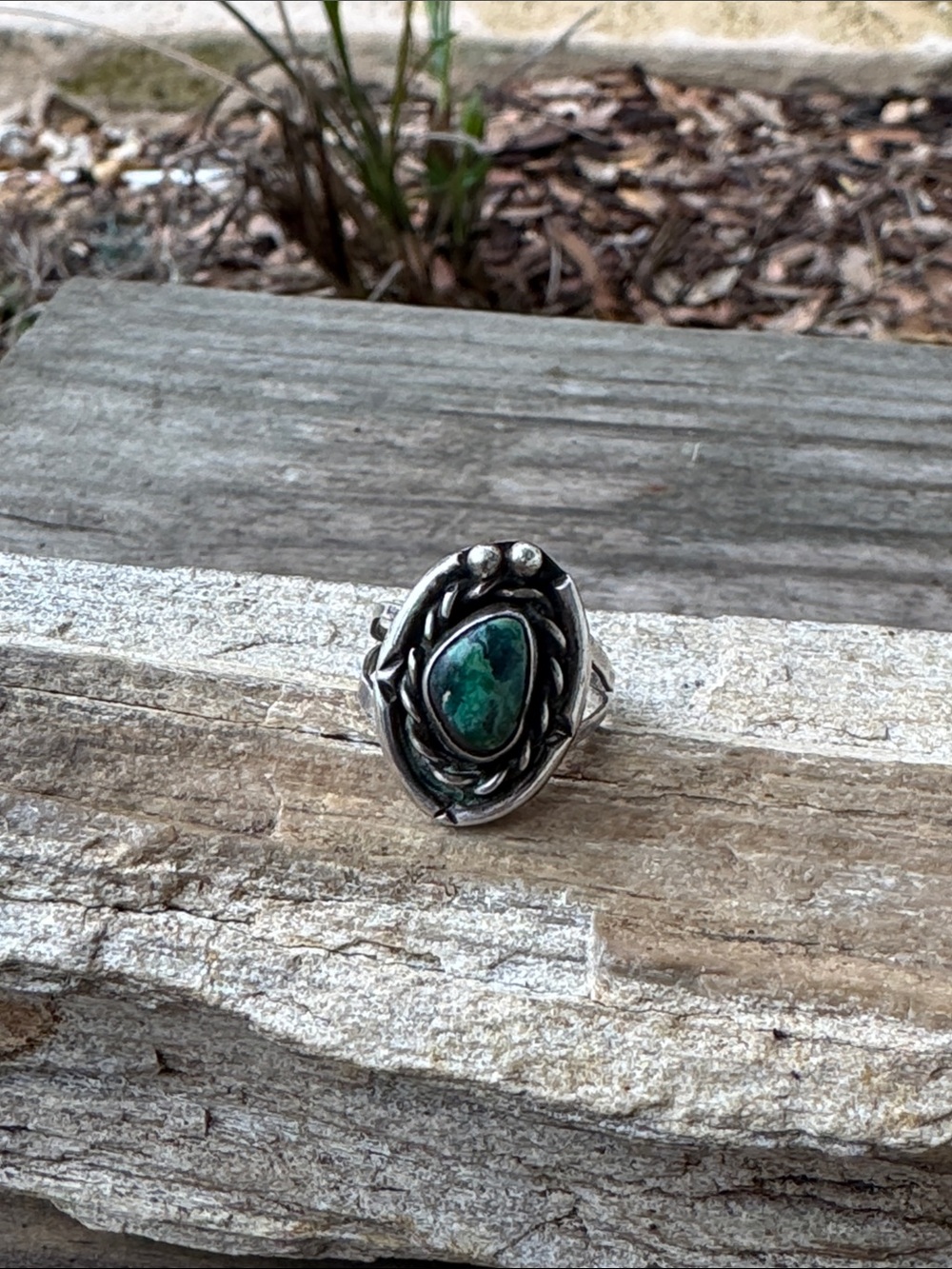 Native American Sterling Silver Ring with Turquoise